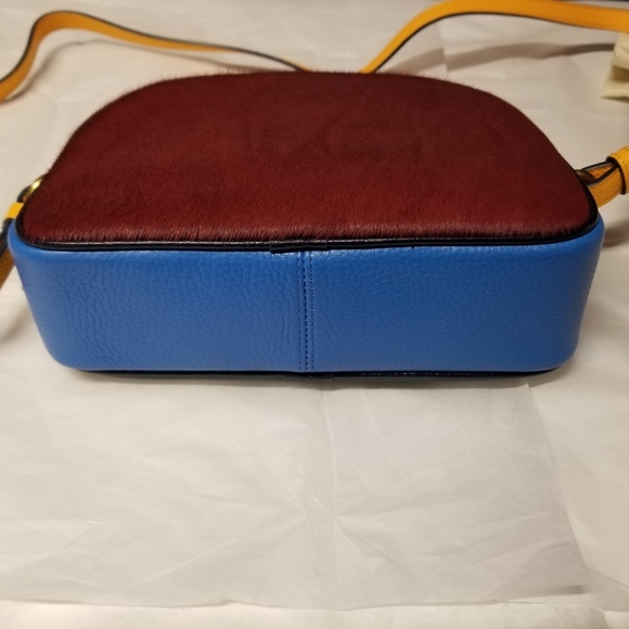 J.Crew Colorblock Calf Hair and Leather Camera Bag, Red/Multi, NWT - Picture 6 of 15